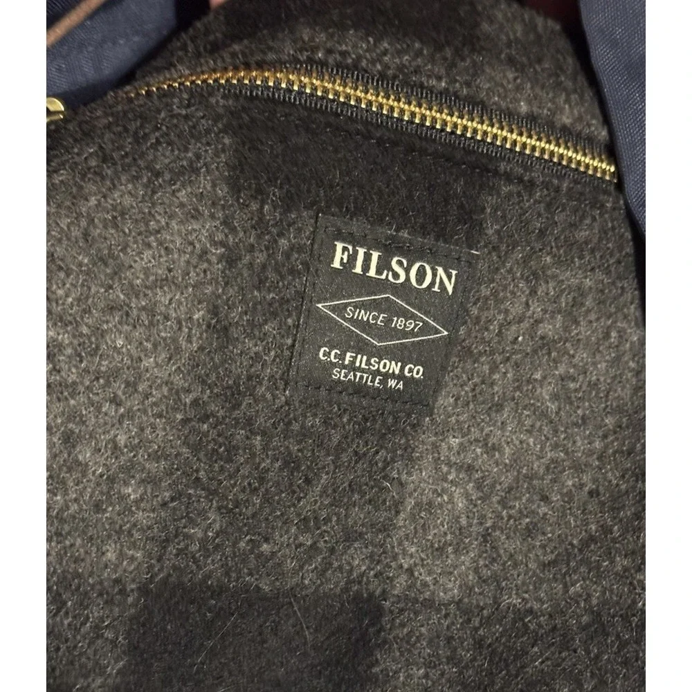 Filson Day Pack Backpack Blue Removable Pouch Drawstring Bag Rare Color New